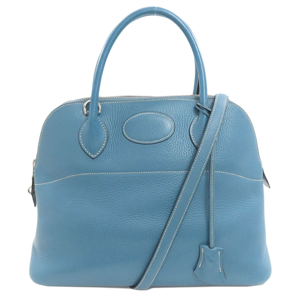Hermes Bolide 31 Blue Jean Silver Hardware Handbag Taurillon Leather Women's ...